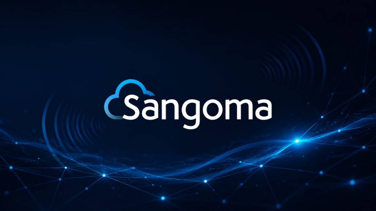 Логотип Sangoma с изображением облака и сетевых линий