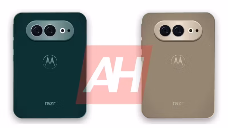 Два складных смартфона Motorola razr с двумя камерами и логотипом