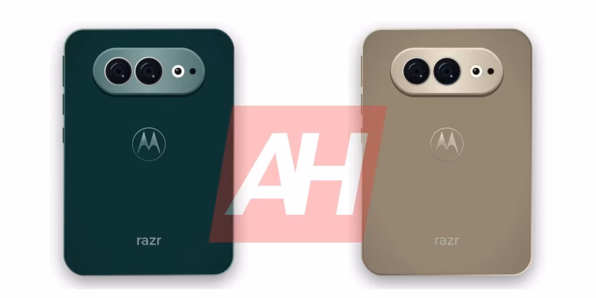 Два складных смартфона Motorola razr с двумя камерами и логотипом