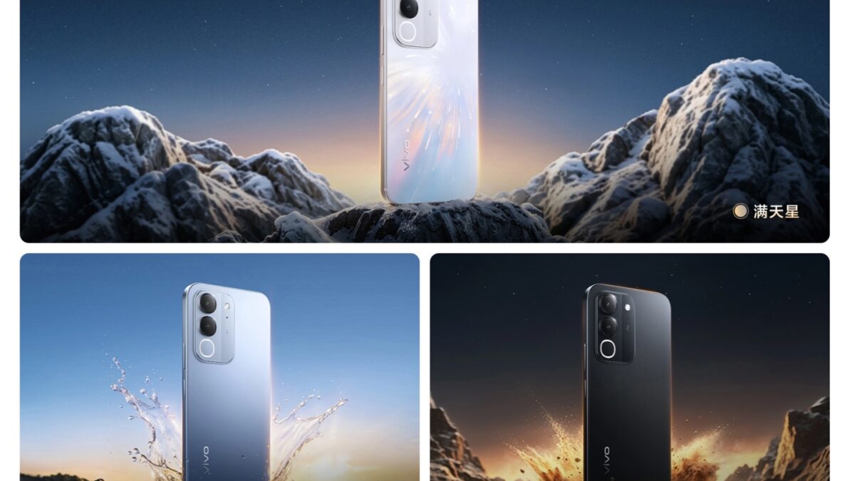 Вариации цвета vivo Y600i на фонах гор и небес