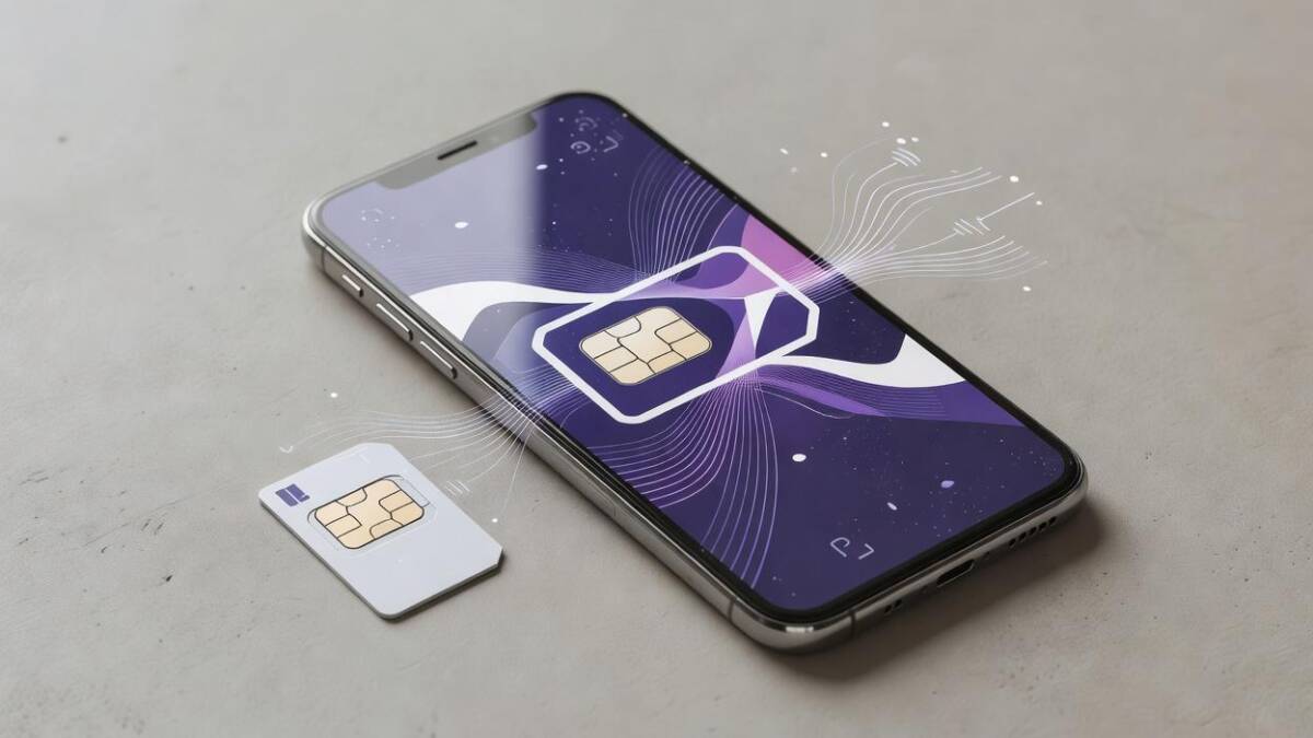 Смартфон iPhone с виртуальной симкой и чипом,