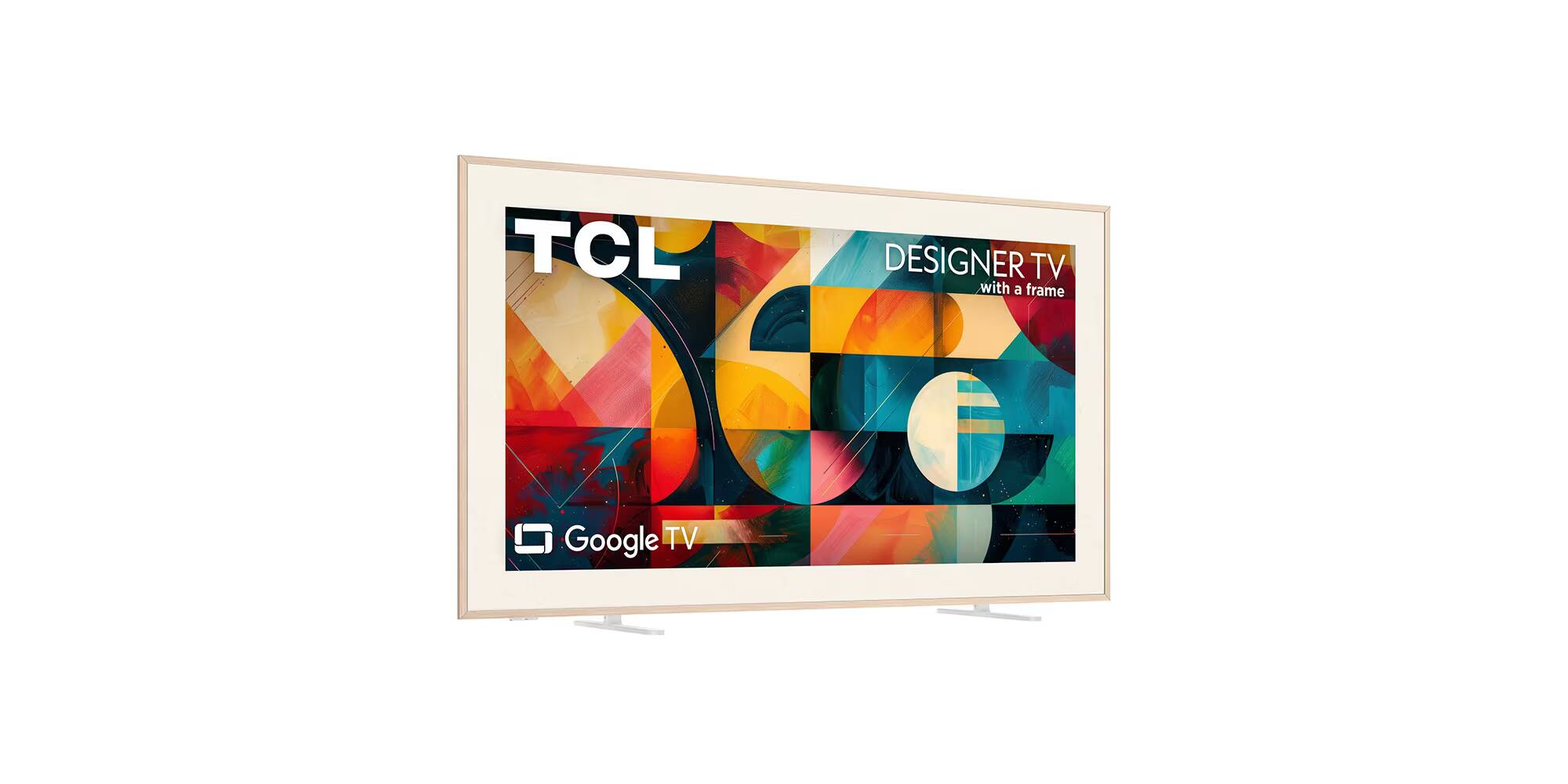 Телевизор TCL Designer TV с рамкой и изображением яркой абстрактной графики