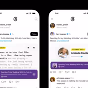 Экран мобильного приложения Threads с профилем и постами