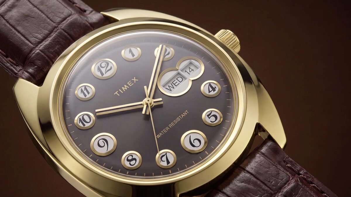 Timex выпустила часы с циферблатом в стиле диска старого телефона 4 часы Timex с золотым корпусом и циферблатом в стиле диска телефона