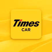 Логотип сервиса каршеринга Times Car на желтом фоне