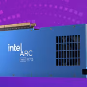 Видеокарта Intel ARC B70 в боковой части охлаждения