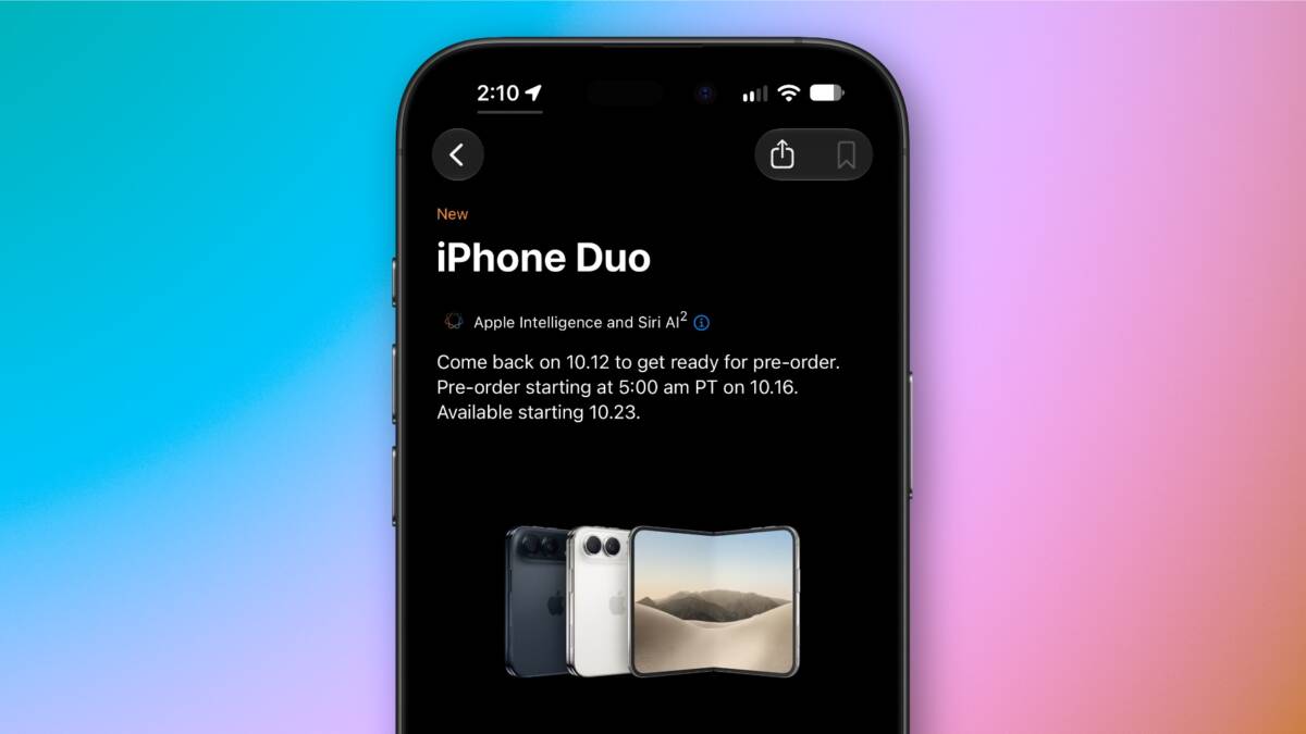 Выбрать iPhone Duo для предзаказа можно с 12 октября, оформить покупку — с 16-го 5 Экран iPhone Duo с информацией о предзаказе