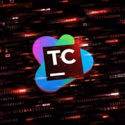 Логотип TeamCity на фоне цифровых данных уязвимости CVE-2026-63077