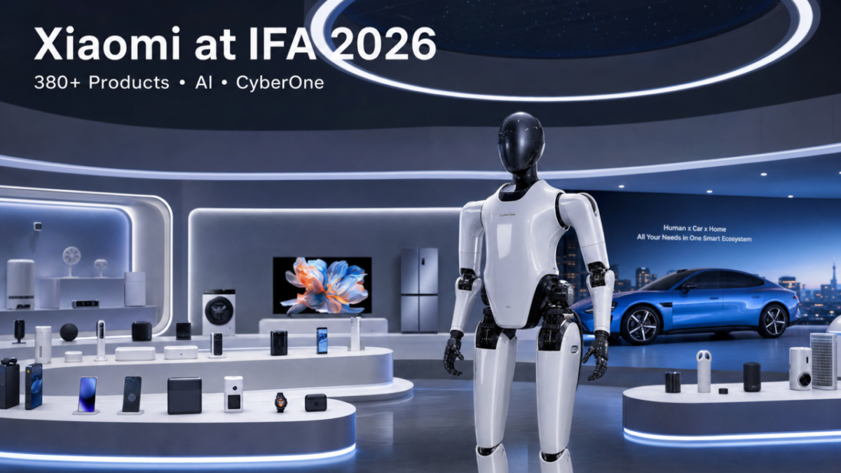 Xiaomi покажет более 380 продуктов и CyberOne на IFA 2026 2 Манекен робота CyberOne и демонстрационные продукты Xiaomi на выставке