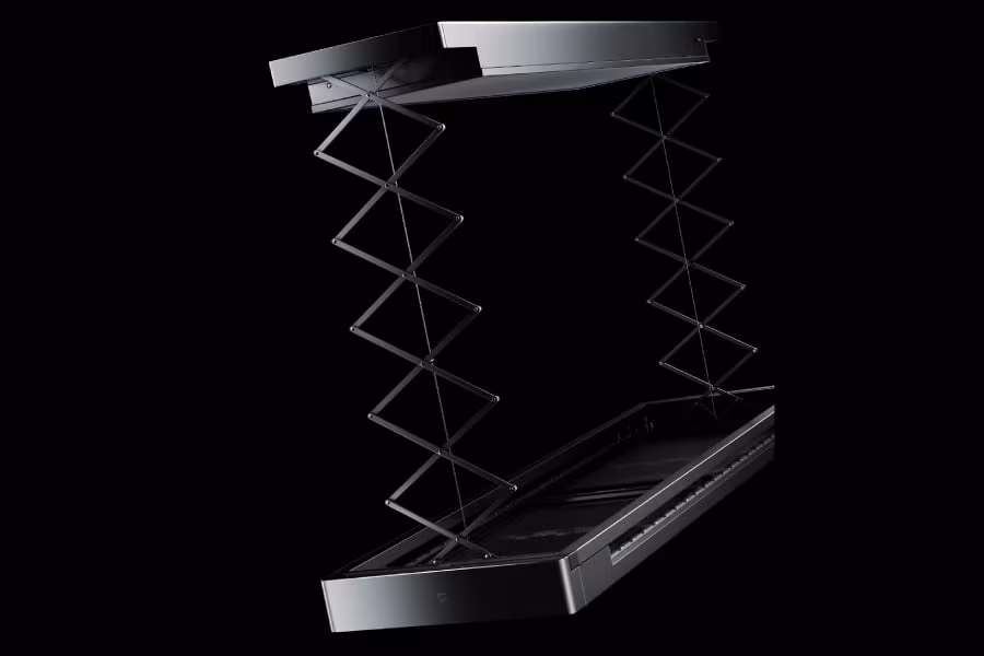 Xiaomi представила сушилку Mijia с панелью 42 дюйма и нагрузкой 45 кг 4 Сушилка Xiaomi Mijia раскрытая с телескопическими стержнями