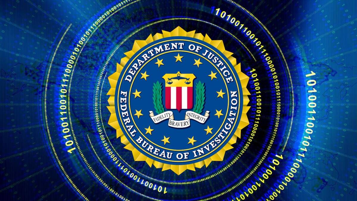 Логотип бюро расследований FBI с цифровым фоном
