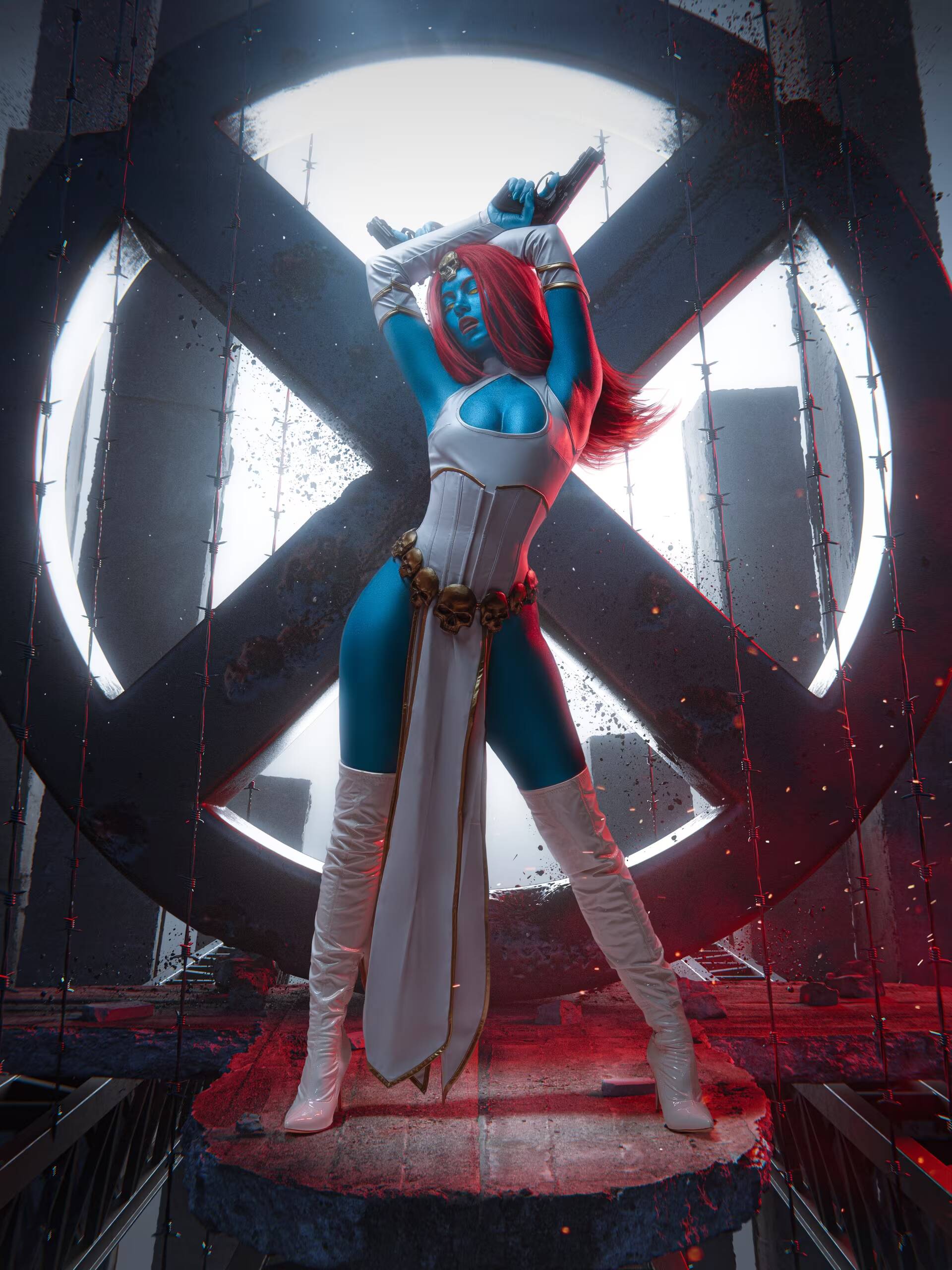 Россиянка показала откровенный косплей Мистик из Marvel 4 Косплей Мистик из Marvel Россиюнка с красными волосами