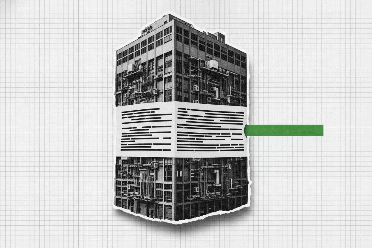 Anthropic обсуждает ещё одну сделку на $45 млрд ради чипов Nvidia 2 Здание с множеством кондиционеров и труб в центре