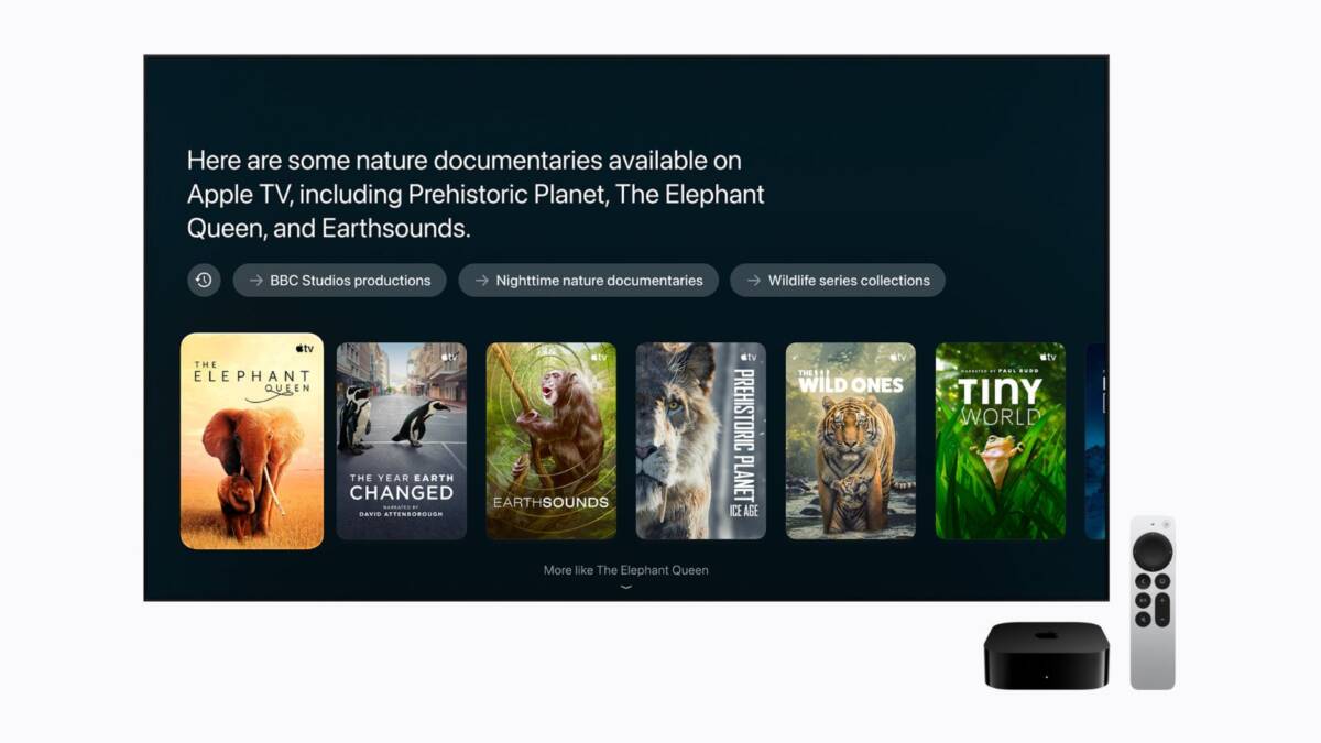 Меню сериалов и документальных фильмов для Apple TV 4K