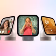 умные часы Apple HomeView показывают время и температуру