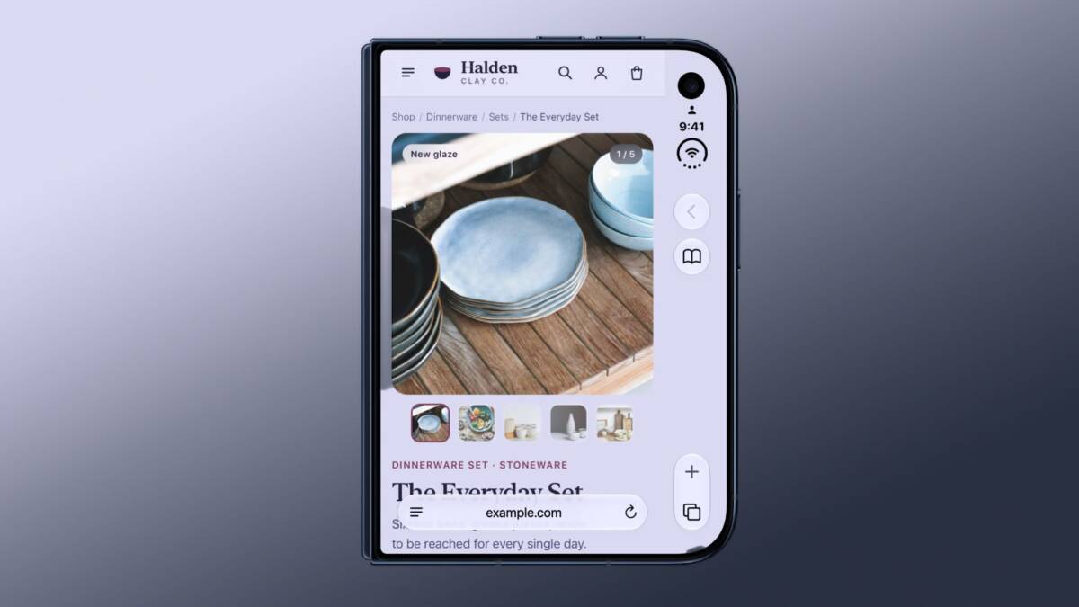 Apple ищет способ дать сайтам больше места на внешнем экране iPhone Duo