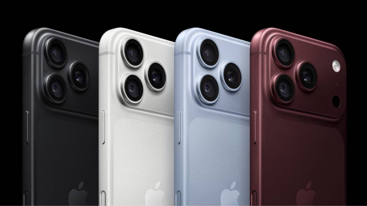 Четыре модели iPhone 14 Pro в разных цветах, камера и задняя панель