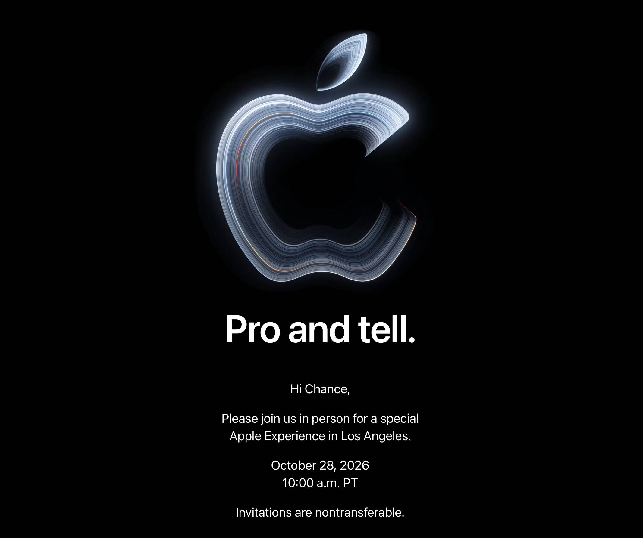 Логотип Apple на темном фоне с светящимся эффектом