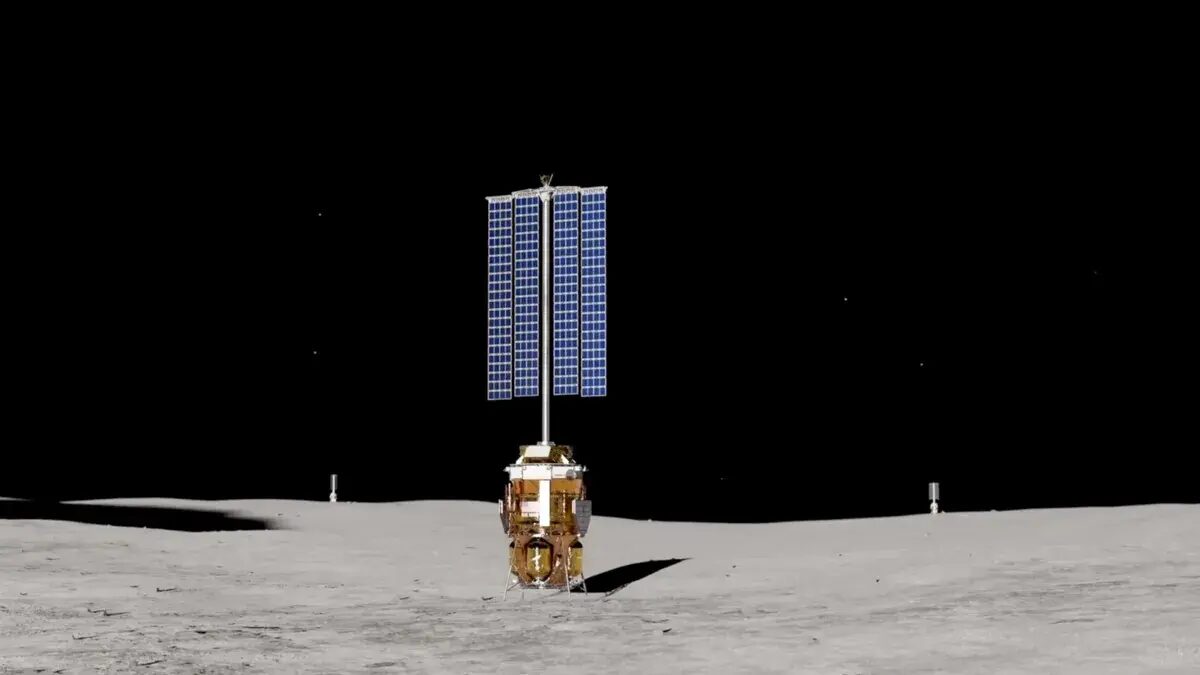 солнечная башня для лунной базы Blue Origin на луне