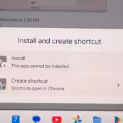 Сообщение о невозможности установки приложения в Google Chrome на Google Chromebook