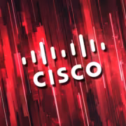 Логотип Cisco на технологическом фоне коммутаторов Nexus 3000 и 9000
