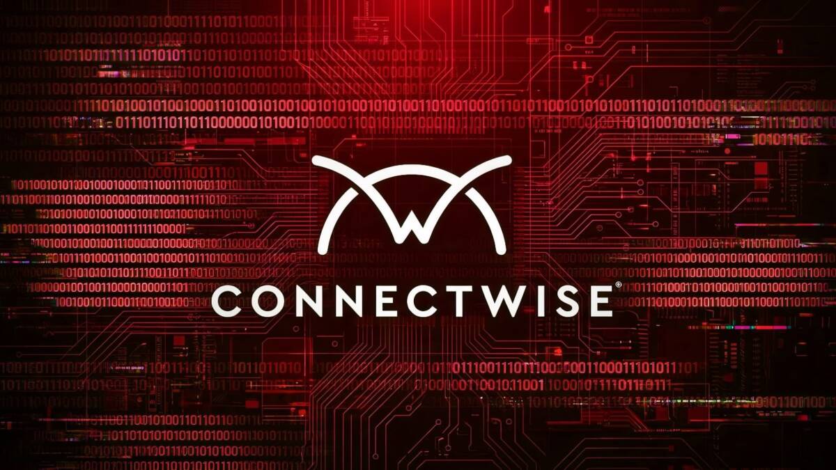 Логотип ConnectWise на фоне цифровых технологий атаки бэкапа