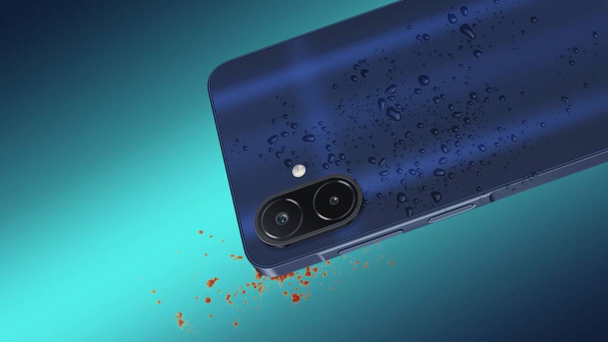 Синий смартфон Galaxy F08 с задней водостойкой крышкой