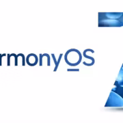 Логотип HarmonyOS с числом 7 и голубыми пузырями