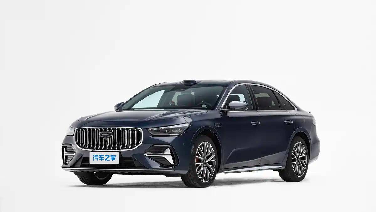 седан Geely Preface L Plus черный спереди и сбоку