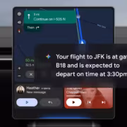 Google Gemini Android Auto уведомление о рейсе наводка