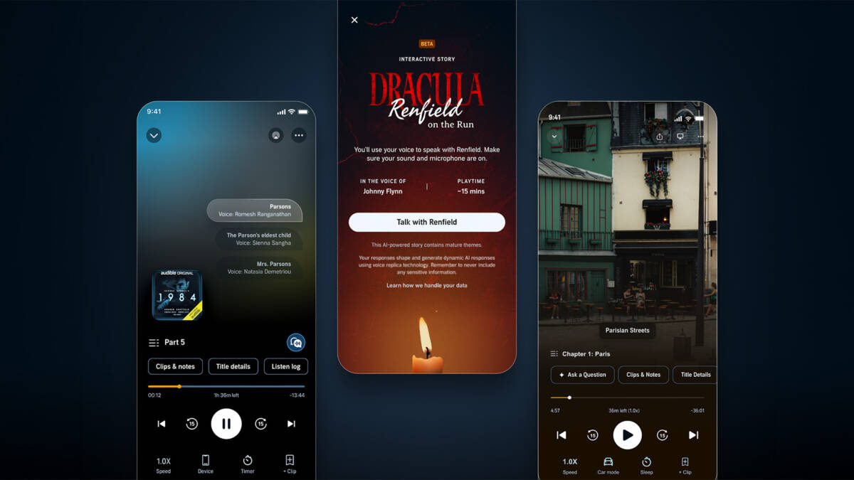 Экран смартфона с аудиокнигой Audible на телефоне Samsung Galaxy