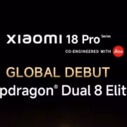 Логотип Mi, надпись Xiaomi 18 Pro и Snapdragon Dual 8 Elites