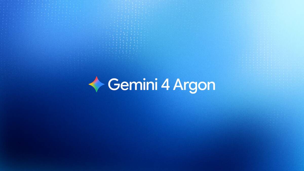 Логотип Gemini 4 Argon и фон с градиентом
