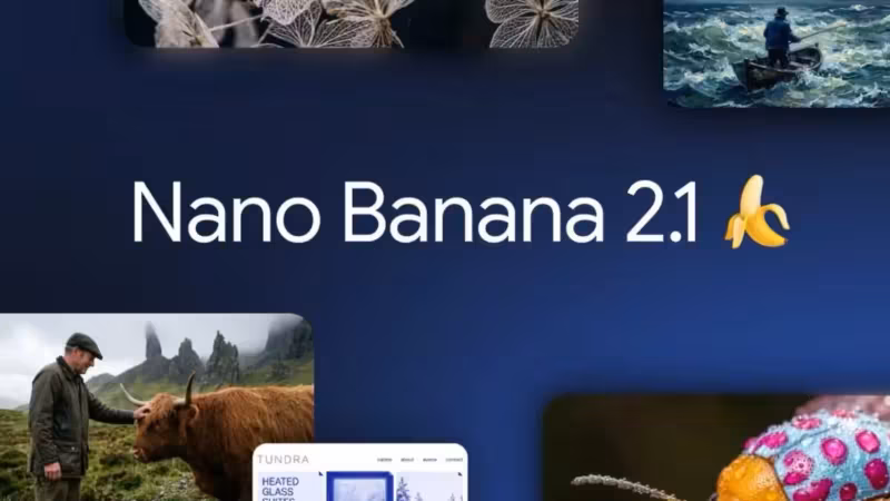 Интерфейс программы с названием Nano Banana 2.1 на синем фоне
