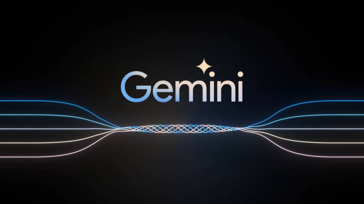 Логотип Google Gemini с линиями и звёздой