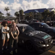 Молодые люди возле черной машины в GTA VI
