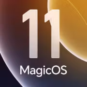 Обзор логотипа MagicOS 11 на тёмном фоне