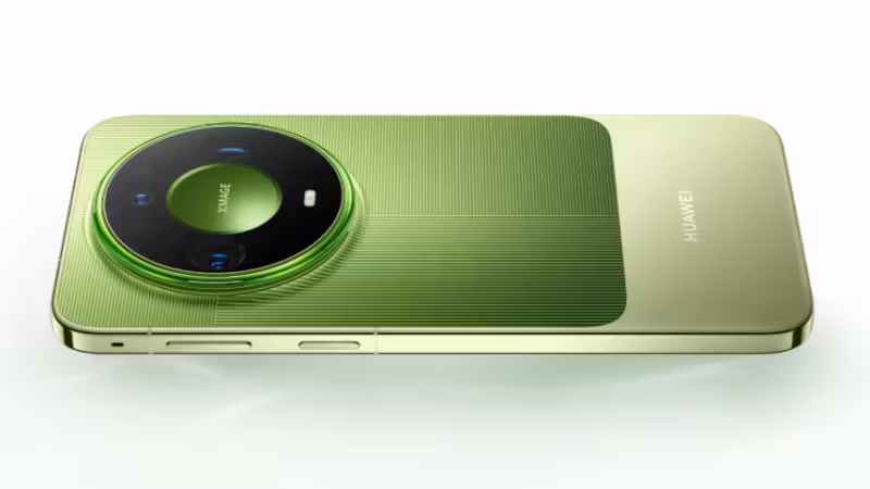 Зеленый Huawei Mate 90 Pro Max с камерой и логотипом