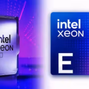 процессор Intel Xeon E с логотипом на коробке
