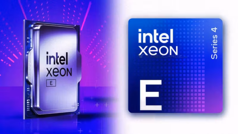 процессор Intel Xeon E с логотипом на коробке