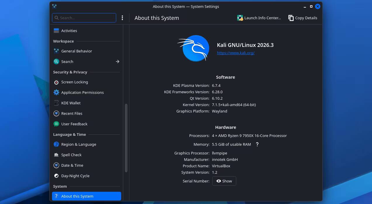 Kali Linux 2026.3 добавила 6 инструментов и поиск сетей с часов