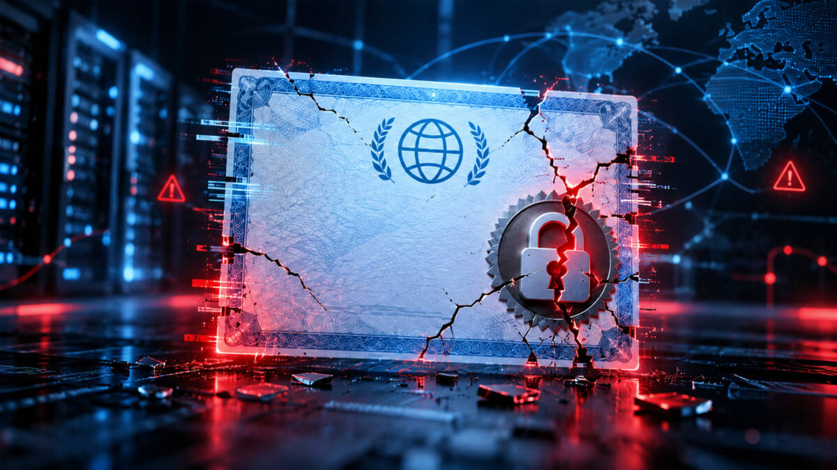 Криптографические ключи сертификатов eMudhra в виде красного cracked экрана