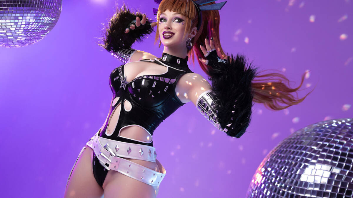 Косплей Магик из X-Men Lady Melamori фиолетовый неон