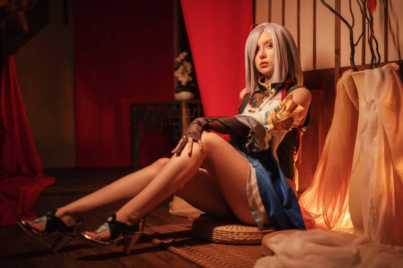 Косплей Shenhe от Aava Hime: холодная эстетика Genshin Impact 7 Косплей Shenhe от Aava Hime: холодная эстетика Genshin Impact