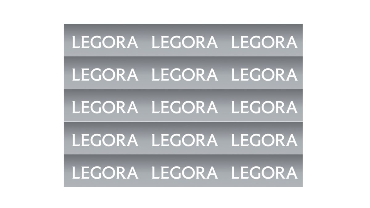 Логотип Legora с серым градиентным фоном