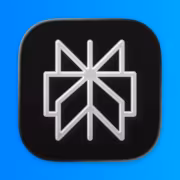 Значок Apple 9TO5Mac с белым снежинкой на чёрном фоне