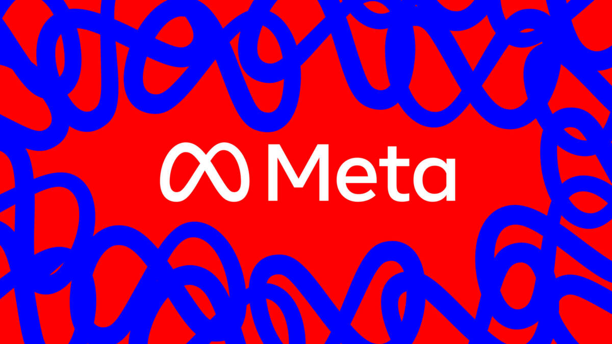 Логотип Meta на красном и синем фоне