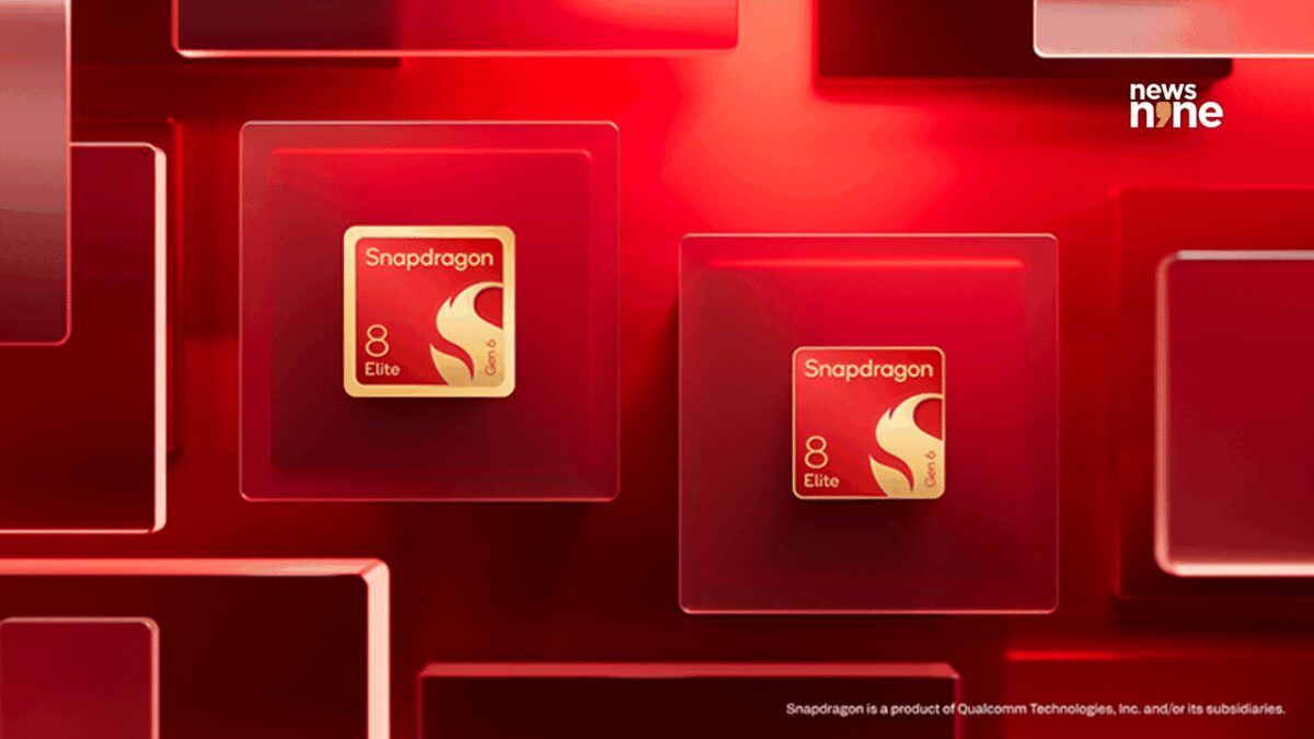 2 карты Snapdragon 8 Elite изображены на красном фоне