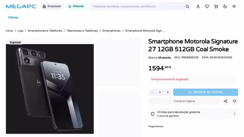 Motorola Signature 27 с камерой на 200 Мп появился у продавца за €1595