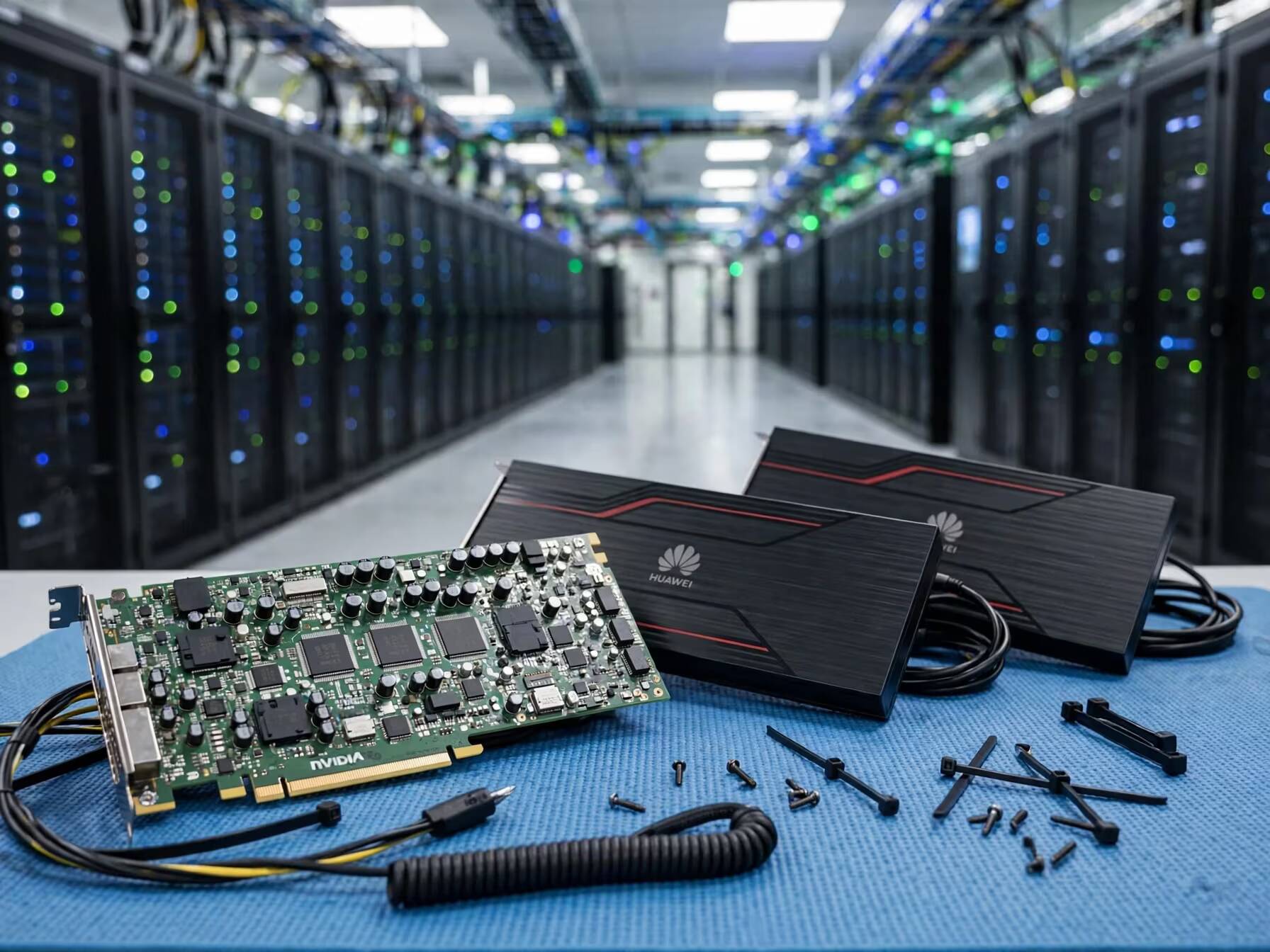 Nvidia потеряла 44% поставок ИИ-чипов в Китае, Huawei почти догнала её 1 GPU Nvidia и Huawei чипы в серверной команде